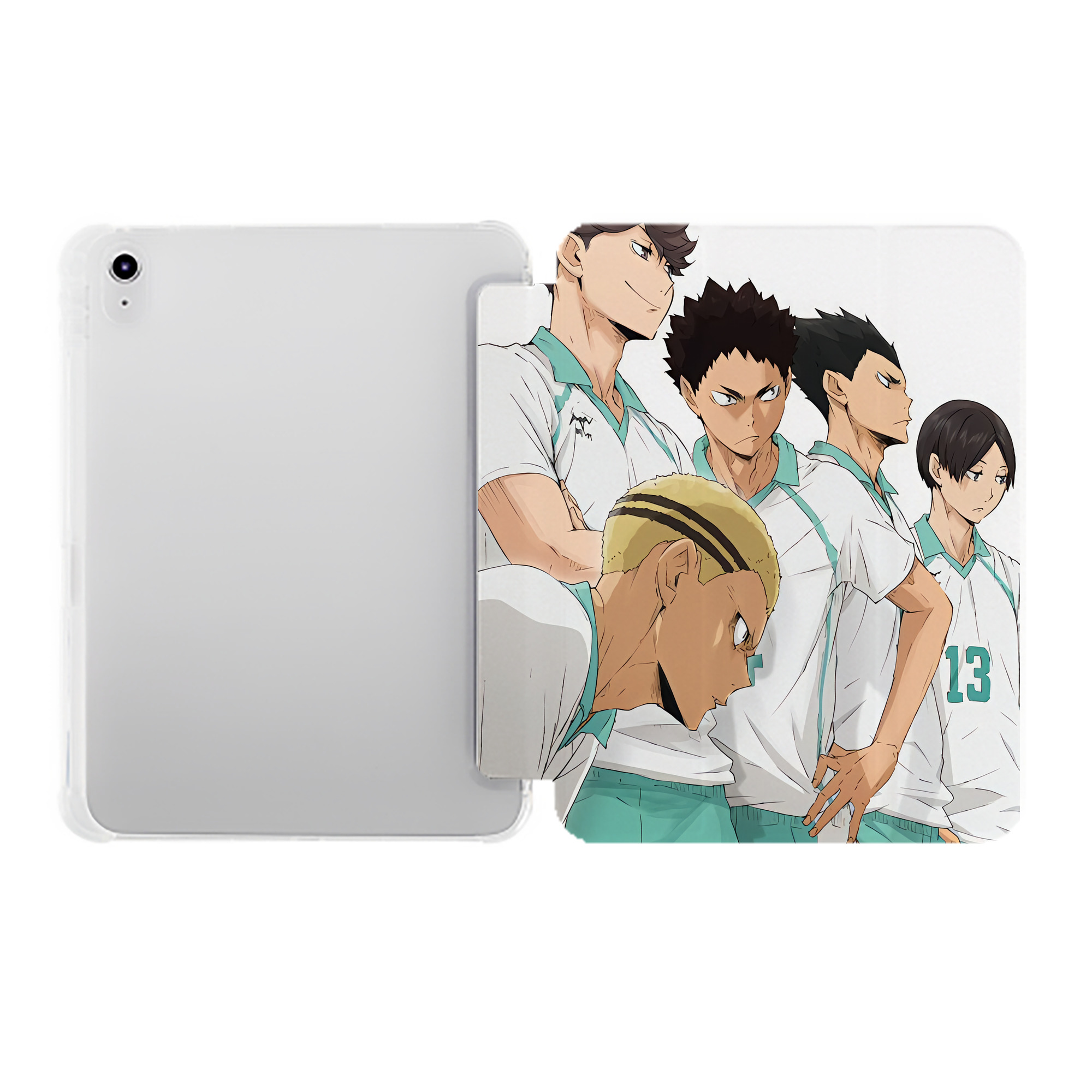 （画像用） ハイキュー!! Haikyu!! IPad ケース ペン収納付き 三つ折りスタンド PUレザー×シリコン 対応機種9.5/10.5/10.9インチ